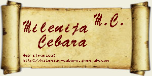 Milenija Cebara vizit kartica